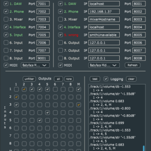 OSC Matrix main window